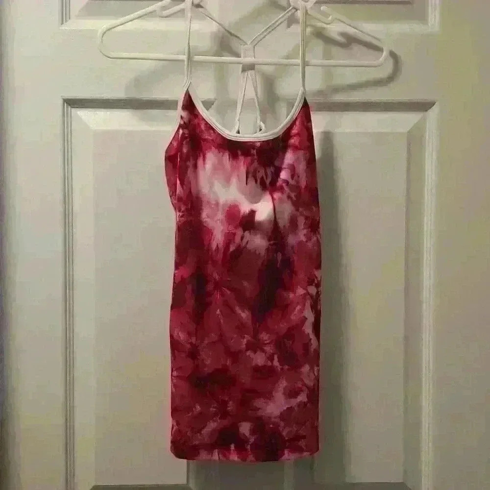 Women's pink tie dye workout top.  SZ MED by Tek gear.